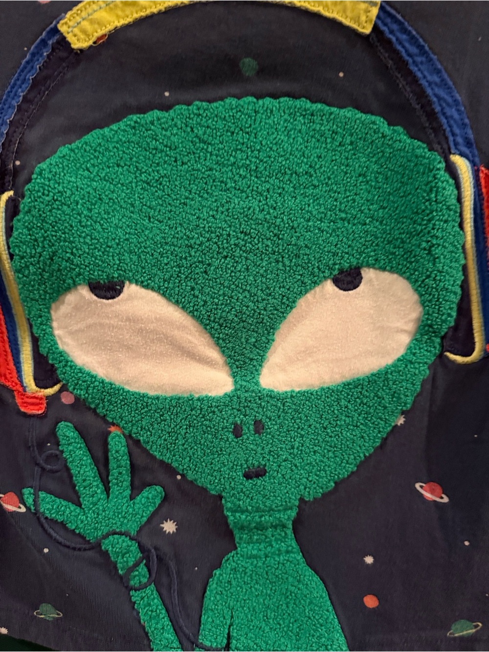 Mini Boden Boys Alien Headphones Space Appliqué Shirt 6-7Y 122cm - Picture 3 of 4
